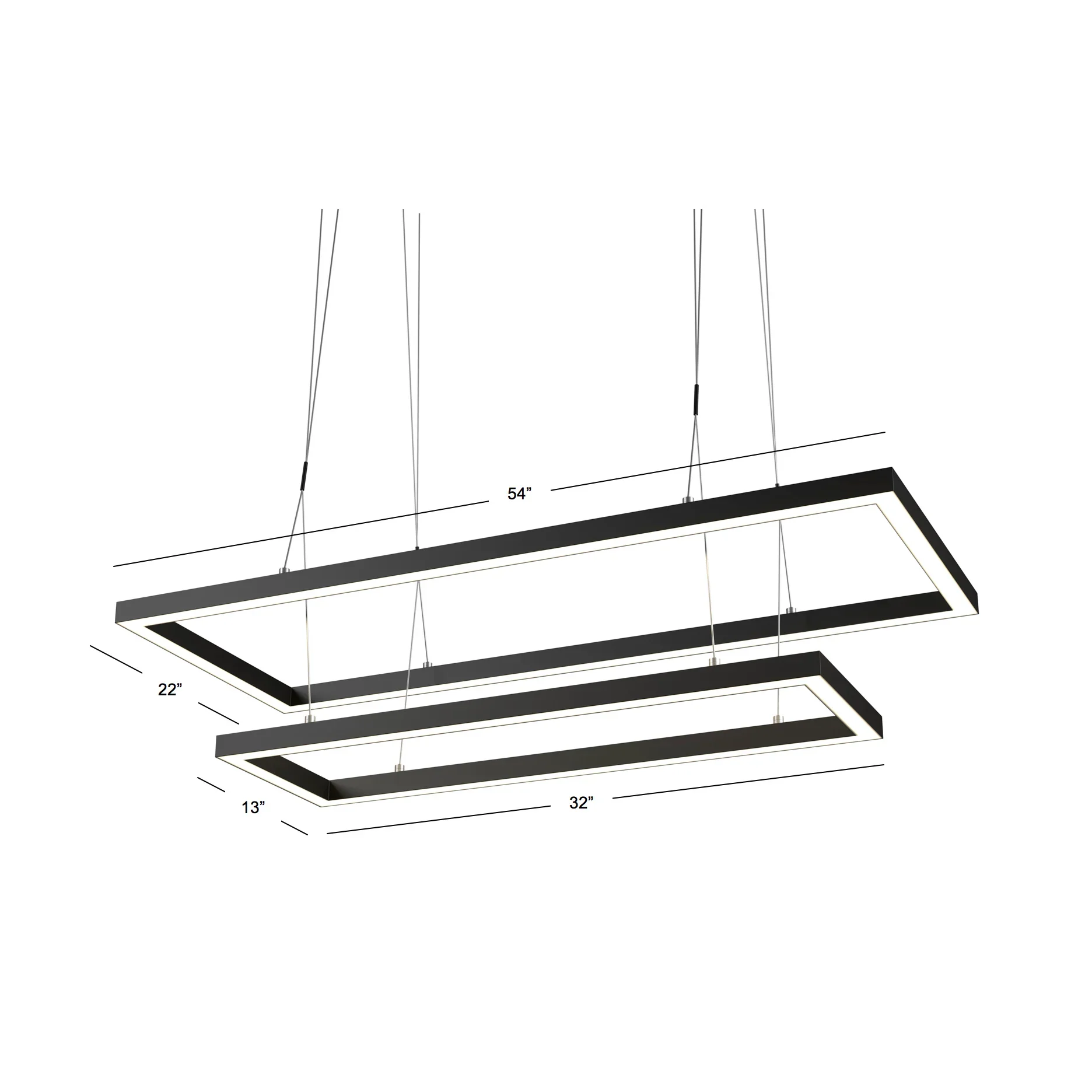 Ram Gameroom 54" LED Double Rectangular Game Table Light Fixture - Image 5