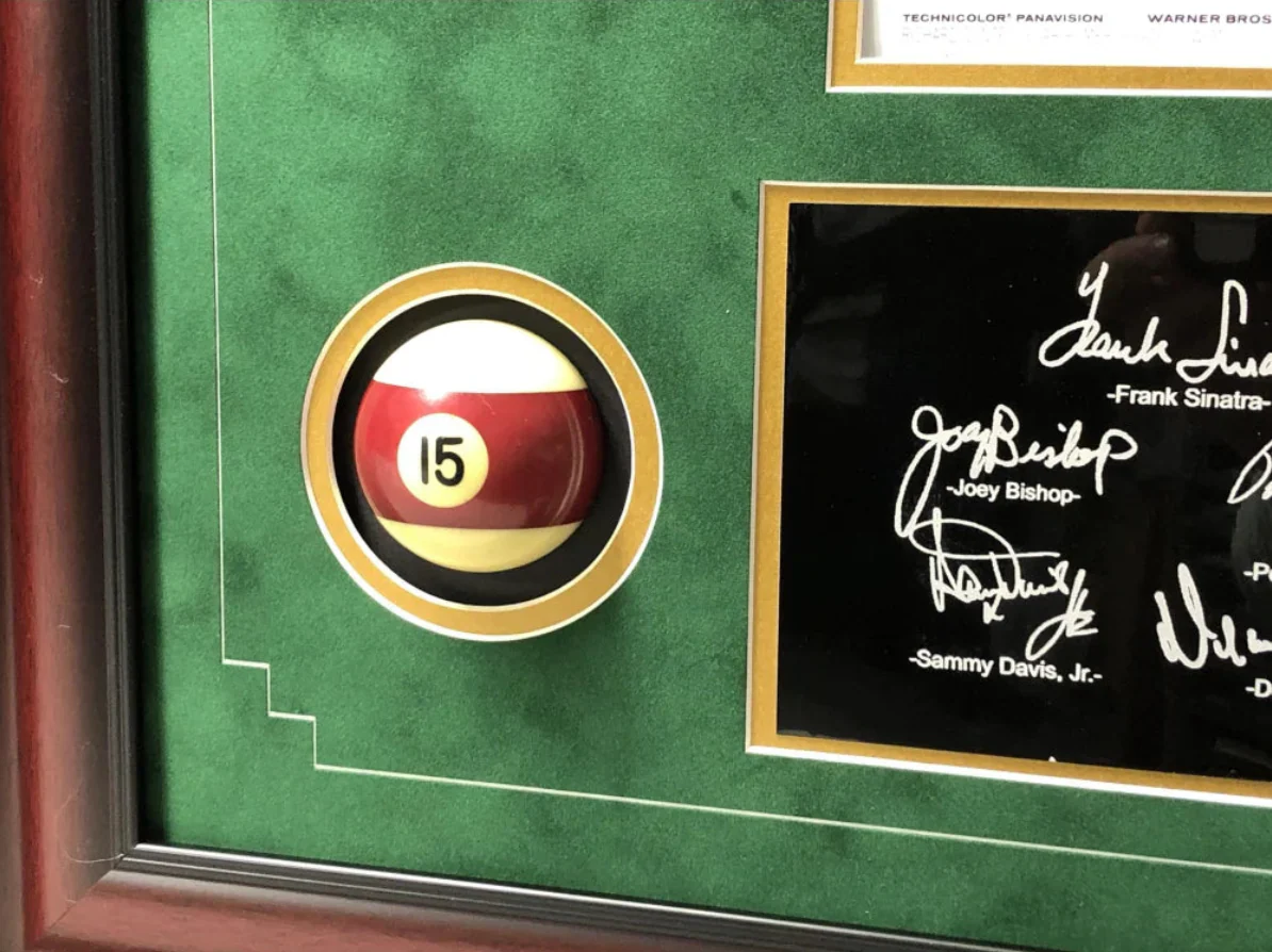 Rat Pack "Oceans 11" Billards Pool Collage W/ Facsimile Autographs - Image 5
