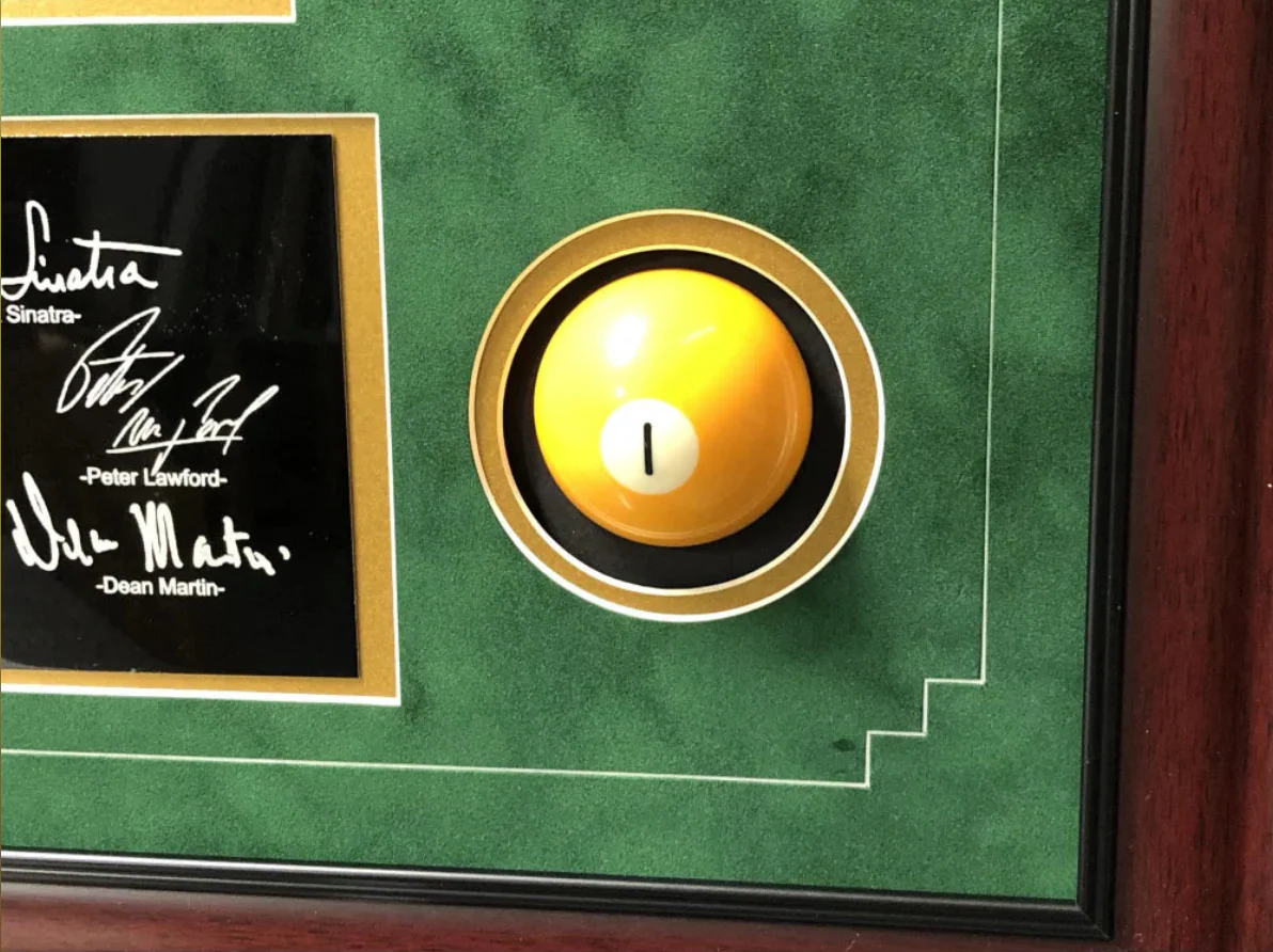 Rat Pack "Oceans 11" Billards Pool Collage W/ Facsimile Autographs - Image 6