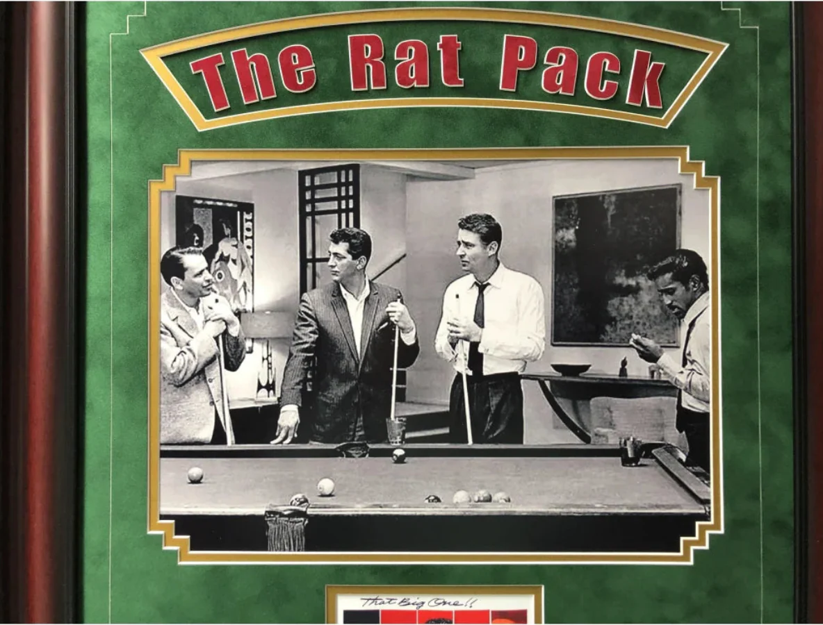 Rat Pack "Oceans 11" Billards Pool Collage W/ Facsimile Autographs - Image 7