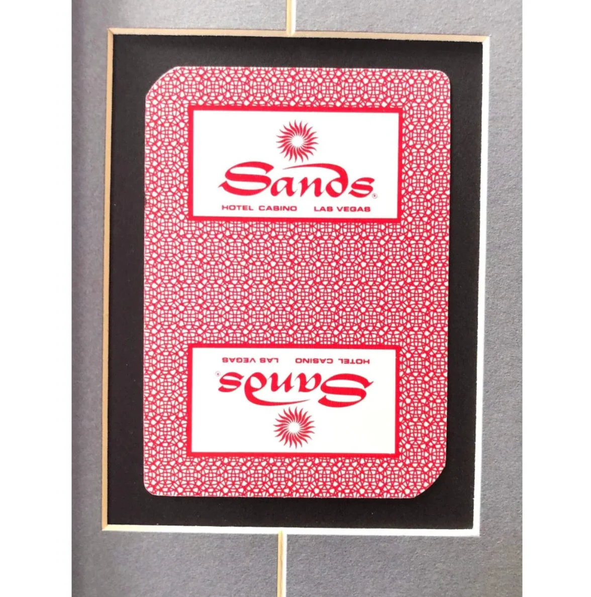 Rat Pack Vegas Collage W/ Authentic Sands Playing Cards Framed Sign - Image 3
