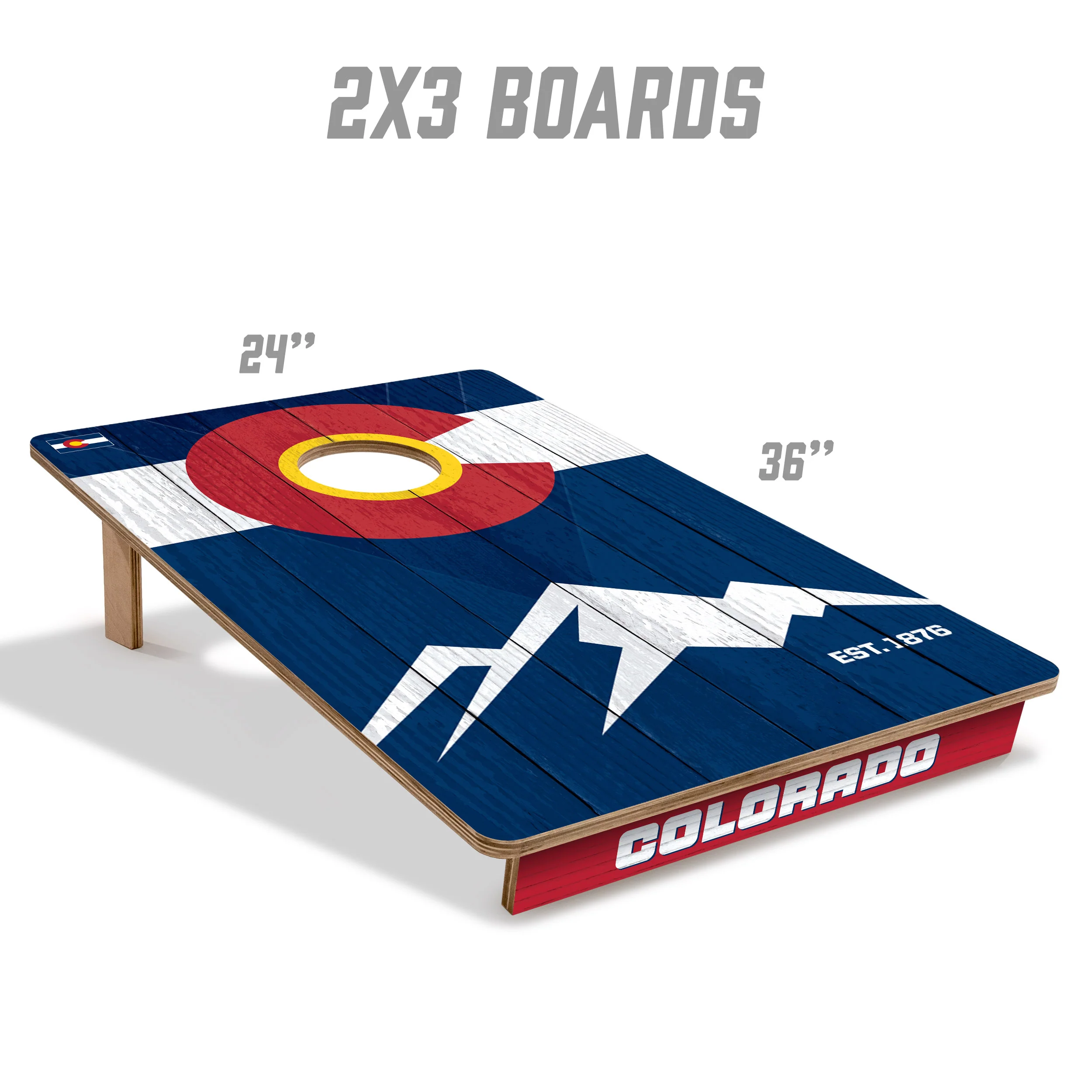 State of Colorado Flag 2x3 Cornhole Boards - Image 5