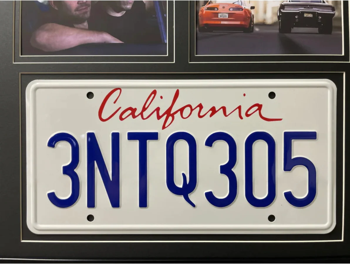 "The Fast & The Furious" Paul Walker & Vin Diesel Double Movie Car License Plate Framed Collage - Image 4