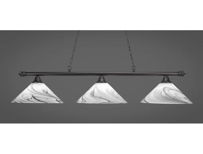 Toltec Lighting Oxford 3-Light Bar with Onyx Swirl Glass Shades - Image 2