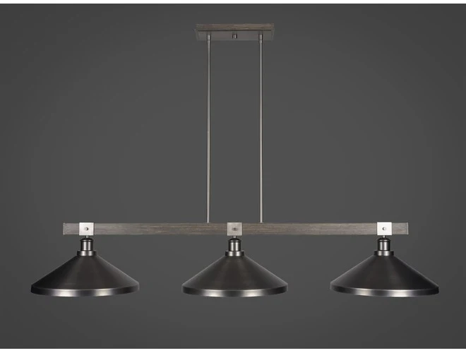 Toltec Lighting Tacoma 3-Light with Graphite Metal Shades - Image 2