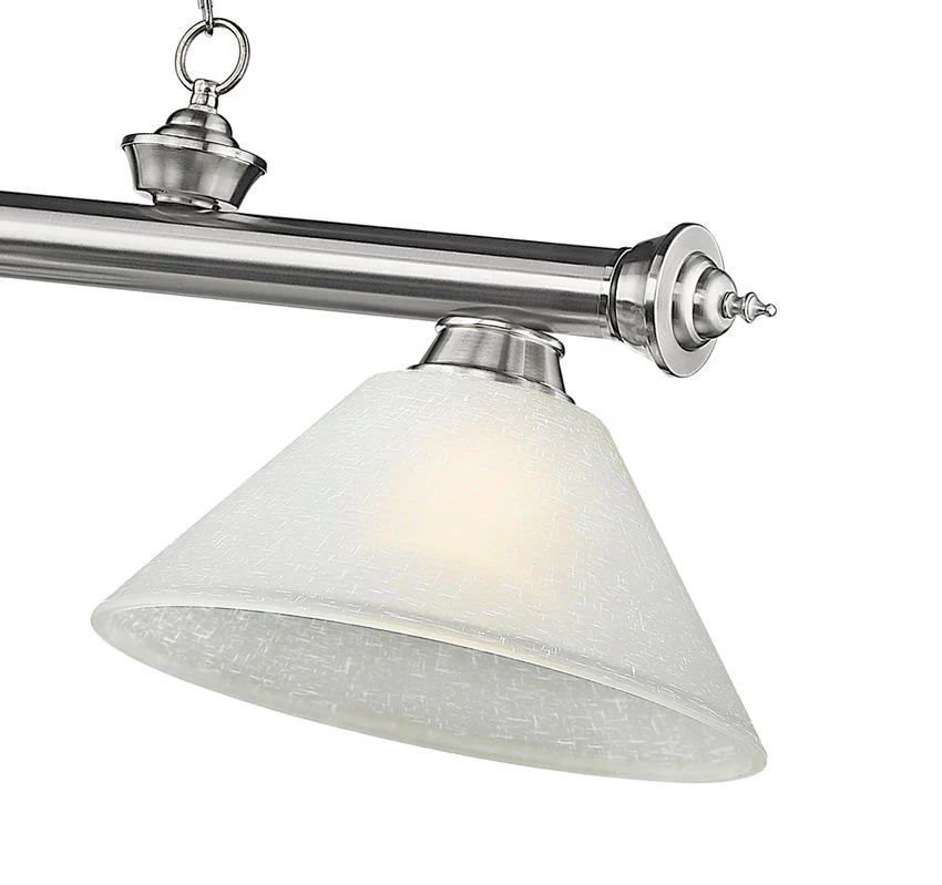 Z-Lite Cordon Brushed Nickel with White Linen Shades - Image 2