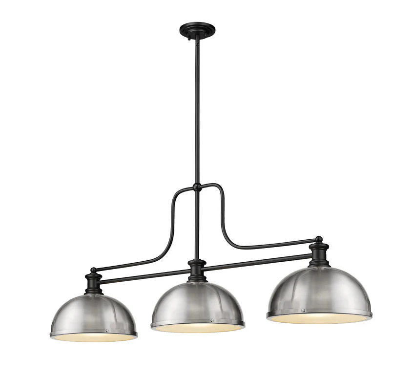 Z-Lite Melange Matte Black with Brushed Nickel Dome Shade - Image 2