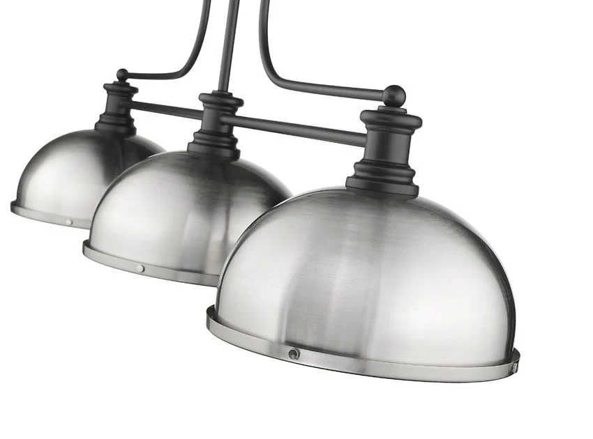 Z-Lite Melange Matte Black with Brushed Nickel Dome Shade - Image 4