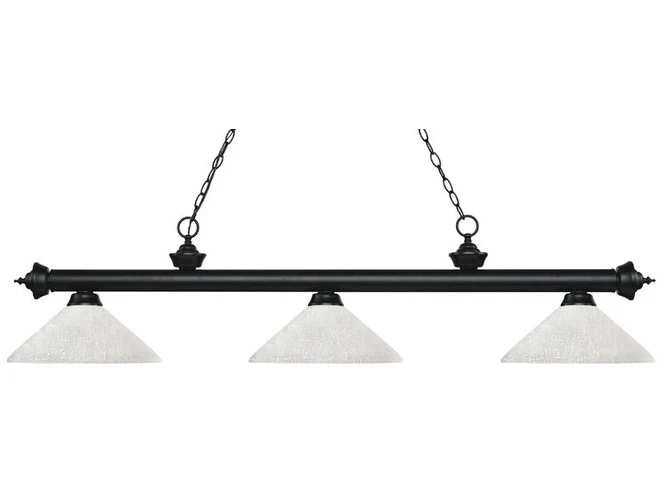 Z-Lite Riviera Matte Black with Angle White Linen Light